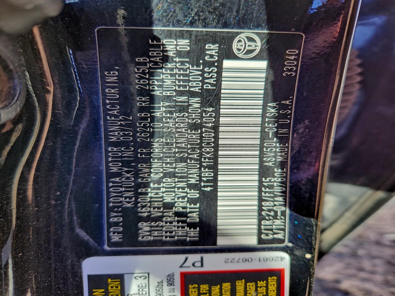 Toyota Camry Base Image 10