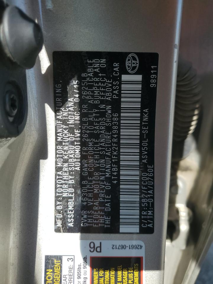 Toyota Camry Le Image 8