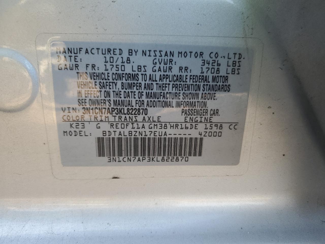 Nissan Versa S Image 9